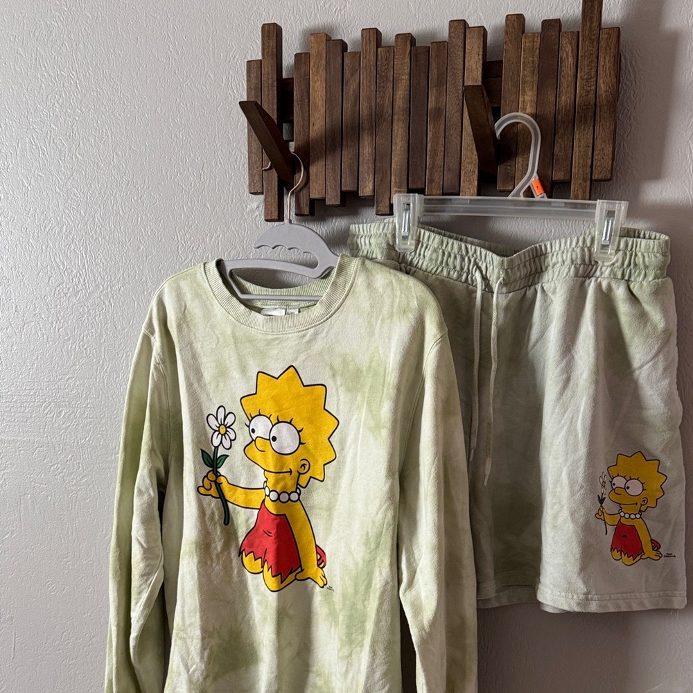 Lounge set with Simpson, Maggie Cartoon Character - Green